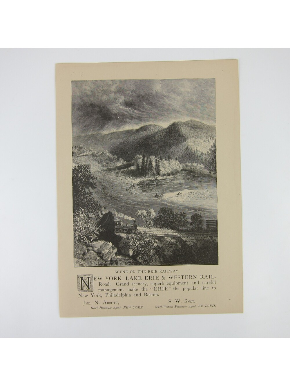 1880s New York Lake Erie & Western Railroad, The Southern St. Louis Advertising